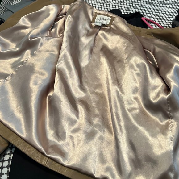 Live a Little Lamb Leather Moto Biker Jacket L Tan Camel - Picture 15 of 15